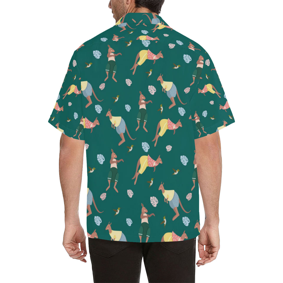 Kangaroo leaves pattern Men's All Over Print Hawaiian Shirt