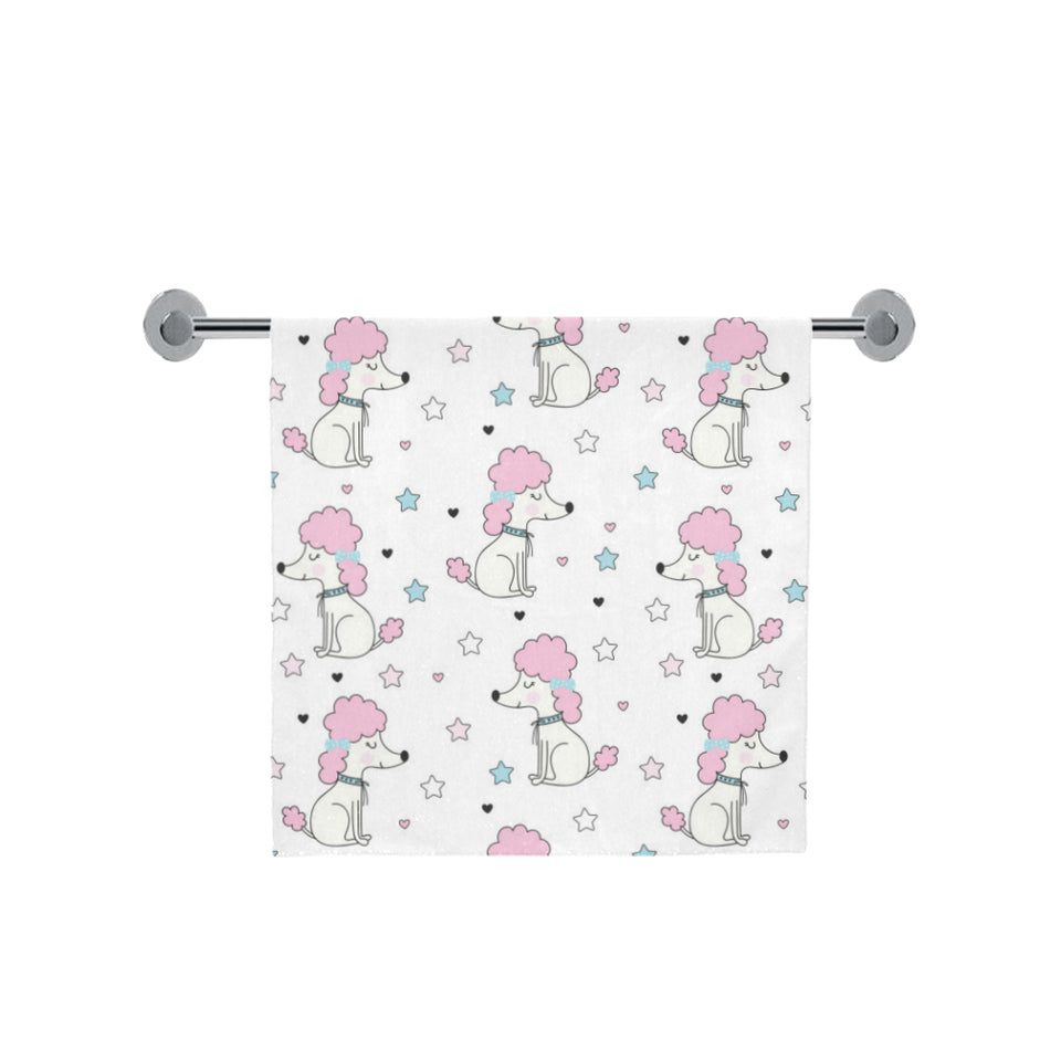 Cute poodle dog star pattern Bath Towel