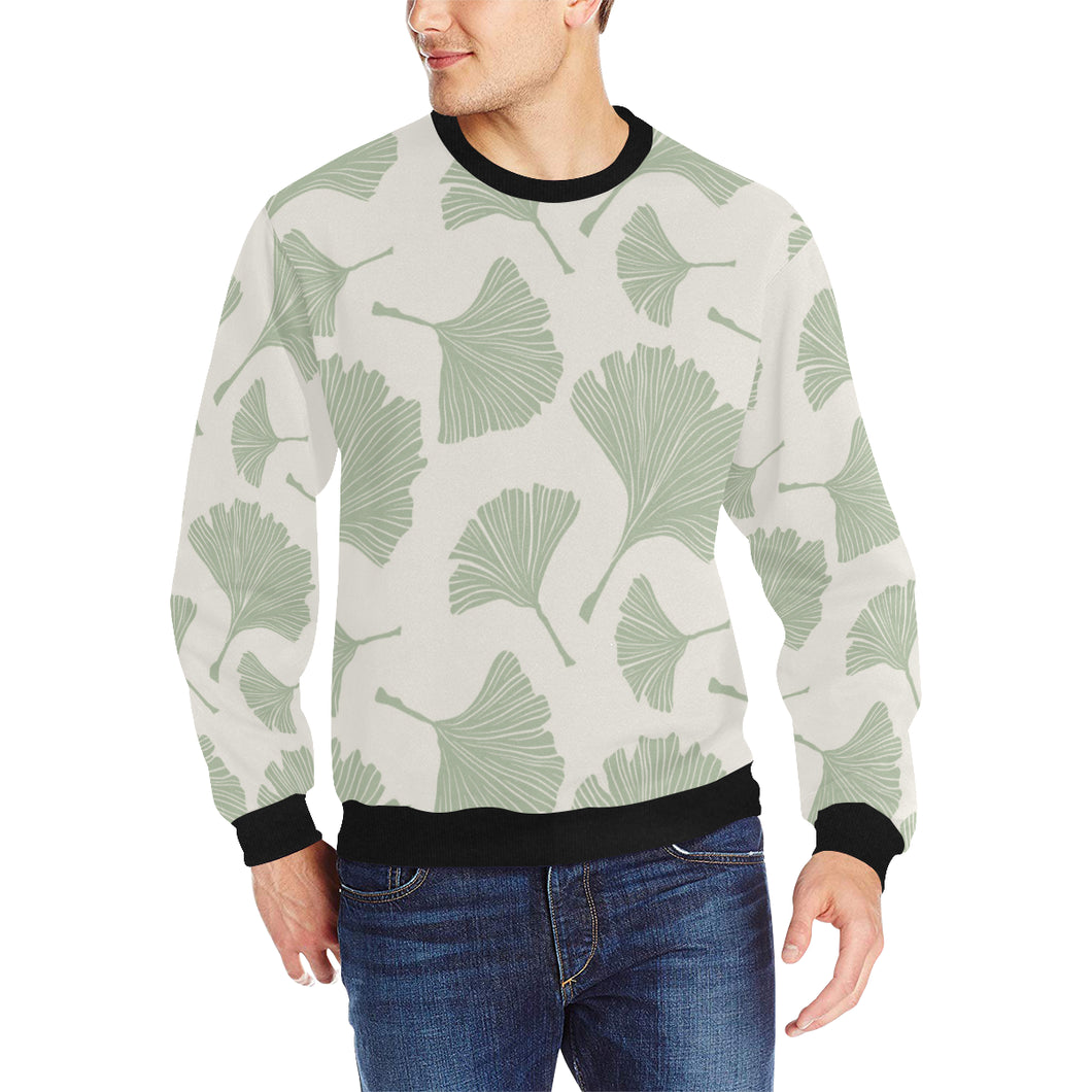 Ginkgo leaves pattern Men's Crew Neck Sweatshirt
