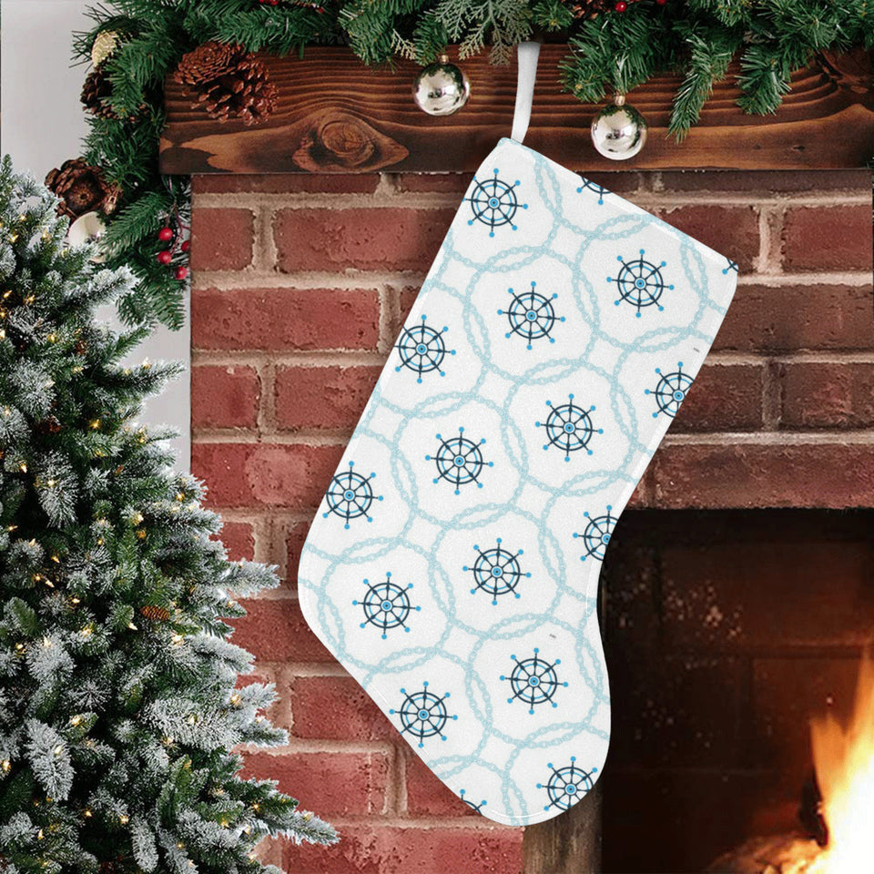 nautical steering wheel chain Christmas Stocking