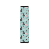 poodle dog green background Car Seat Belt Cover