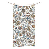 Cute nautical steering wheel anchor pattern Bath Towel