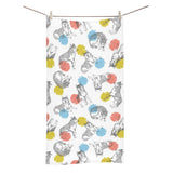 Siberian husky and colorful circle pattern Bath Towel