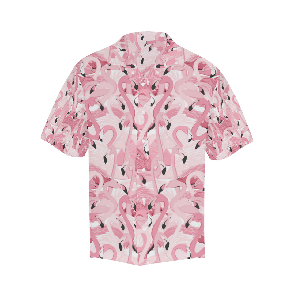 Pink flamingos pattern background Men's All Over Print Hawaiian Shirt