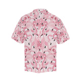 Pink flamingos pattern background Men's All Over Print Hawaiian Shirt