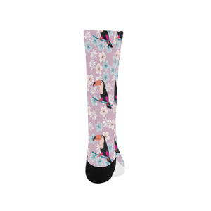 Beautiful toucan flower leaves Crew Socks