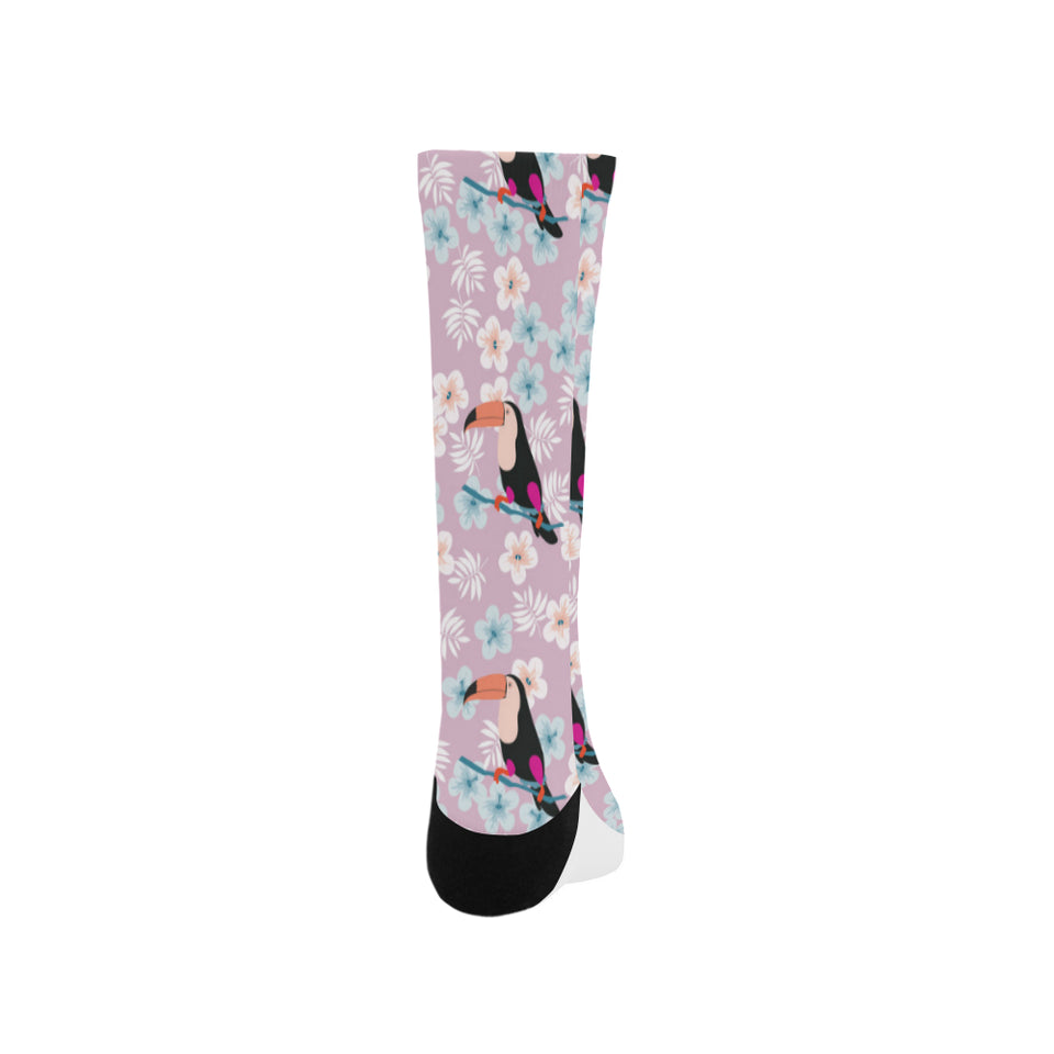 Beautiful toucan flower leaves Crew Socks