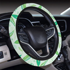 Green Peas Pattern Print Design 01 Car Steering Wheel Cover