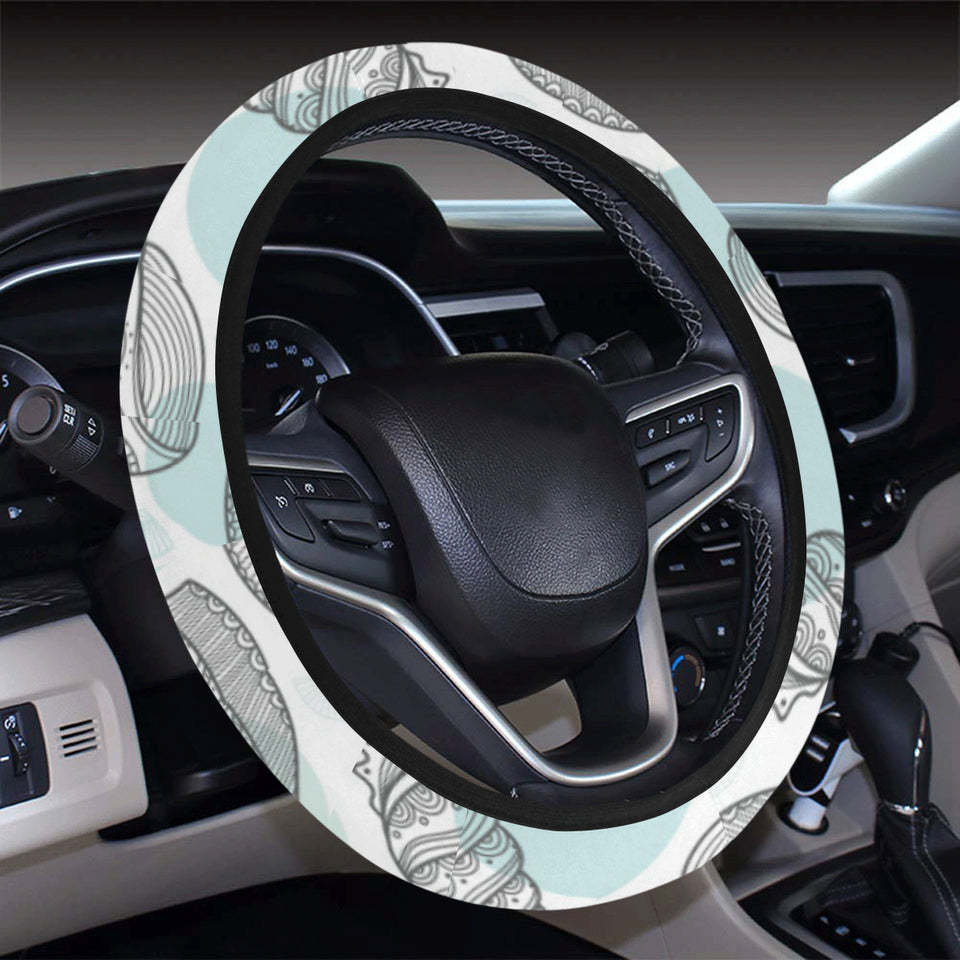 Shell polynesian tribal Car Steering Wheel Cover