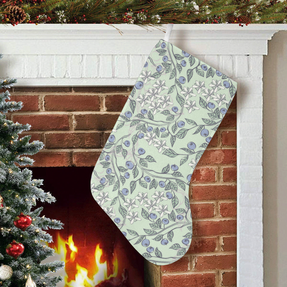 hand drawn blueberry pattern Christmas Stocking