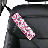 pink sketch tulip pattern Car Seat Belt Cover