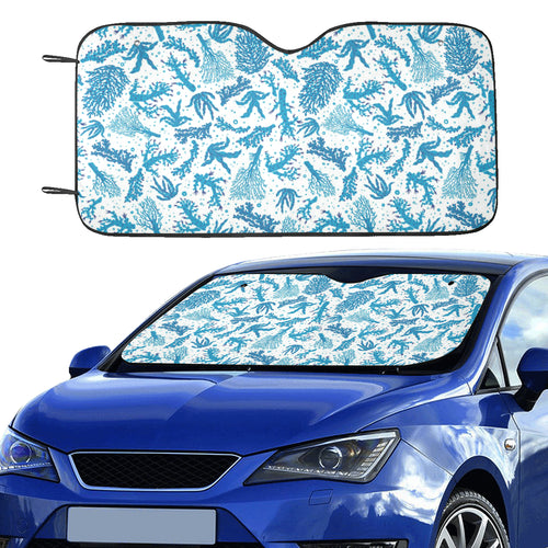 Coral Reef Pattern Print Design 01 Car Sun Shade