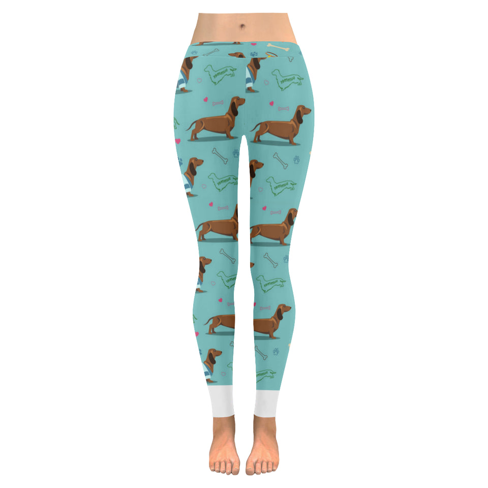 Dachshund decorative background Women's Legging Fulfilled In US