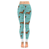 Dachshund decorative background Women's Legging Fulfilled In US