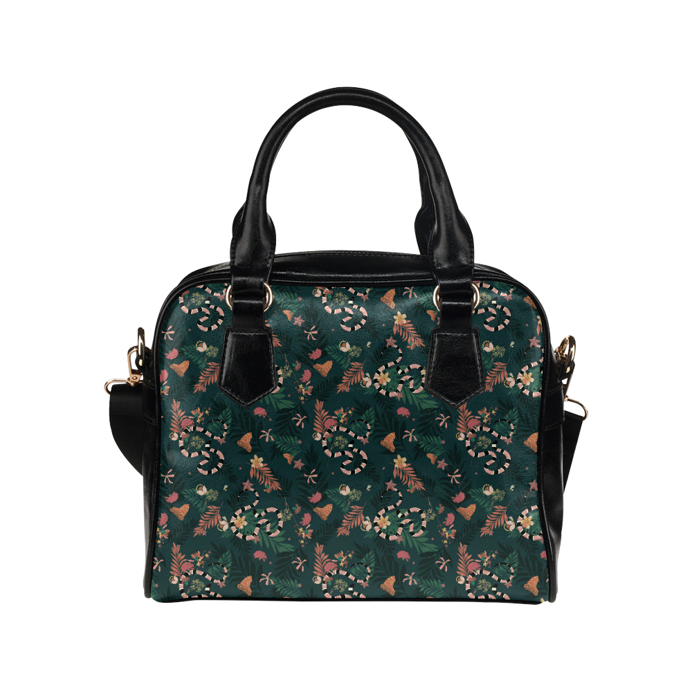Snake forest pattern Shoulder Handbag