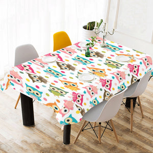 Color cute owl pattern Tablecloth