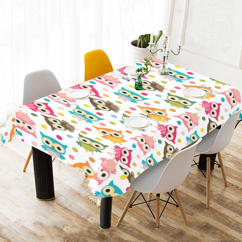 Color cute owl pattern Tablecloth