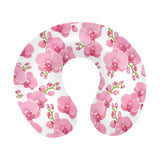 pink purple orchid pattern background U-Shaped Travel Neck Pillow