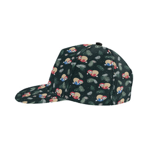 Cute sloths sleeping christmas ball santa hat patt All Over Print Snapback Cap