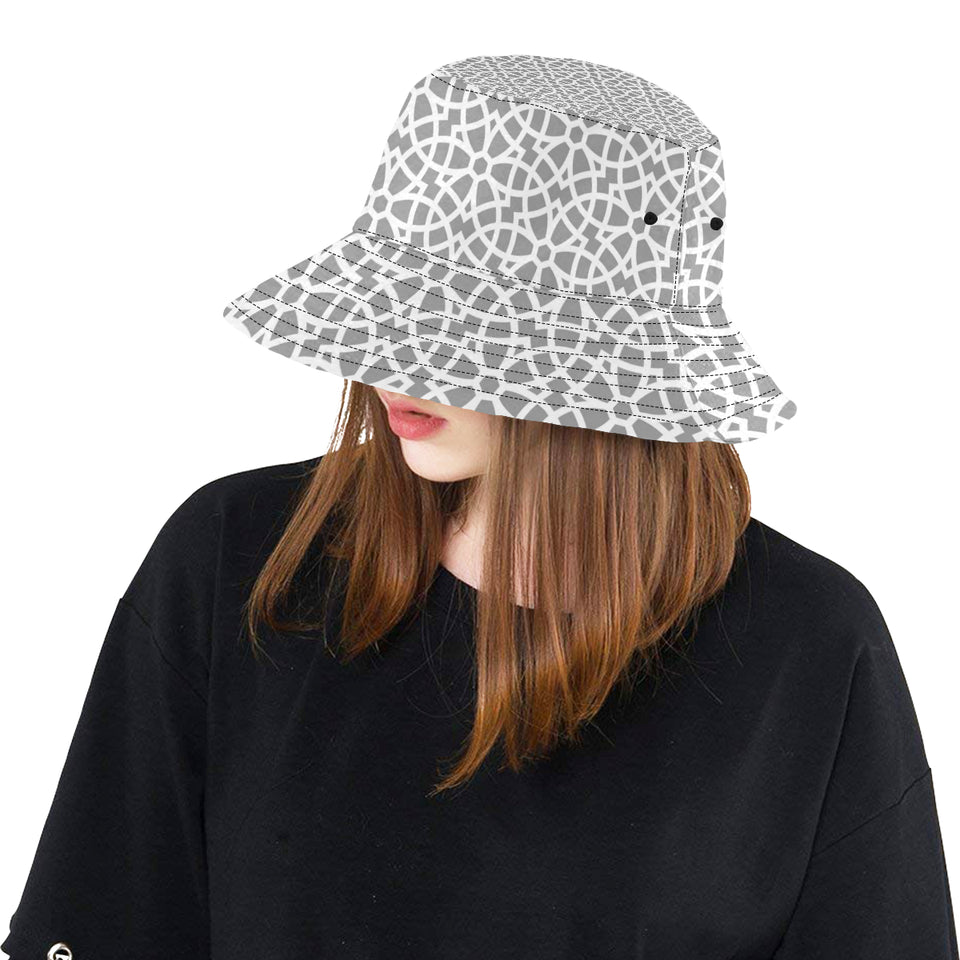 arabic gray pattern Unisex Bucket Hat