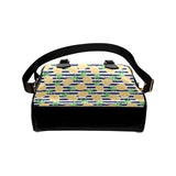 Pineapples pattern striped background Shoulder Handbag