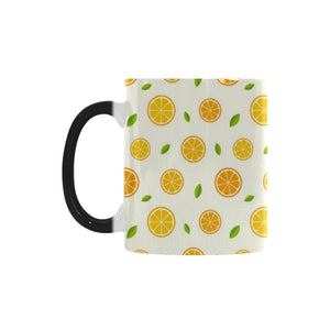 oranges leaves pattern Morphing Mug Heat Changing Mug