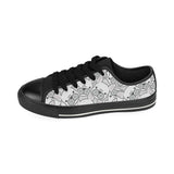 Cute french bulldog head pattern Men's Low Top Canvas Shoes Black