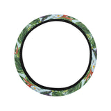 Hummingbird Pattern Print Design 05 Car Steering Wheel Cover