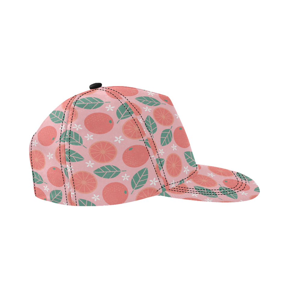 Grapefruit leaves flower pink background All Over Print Snapback Cap