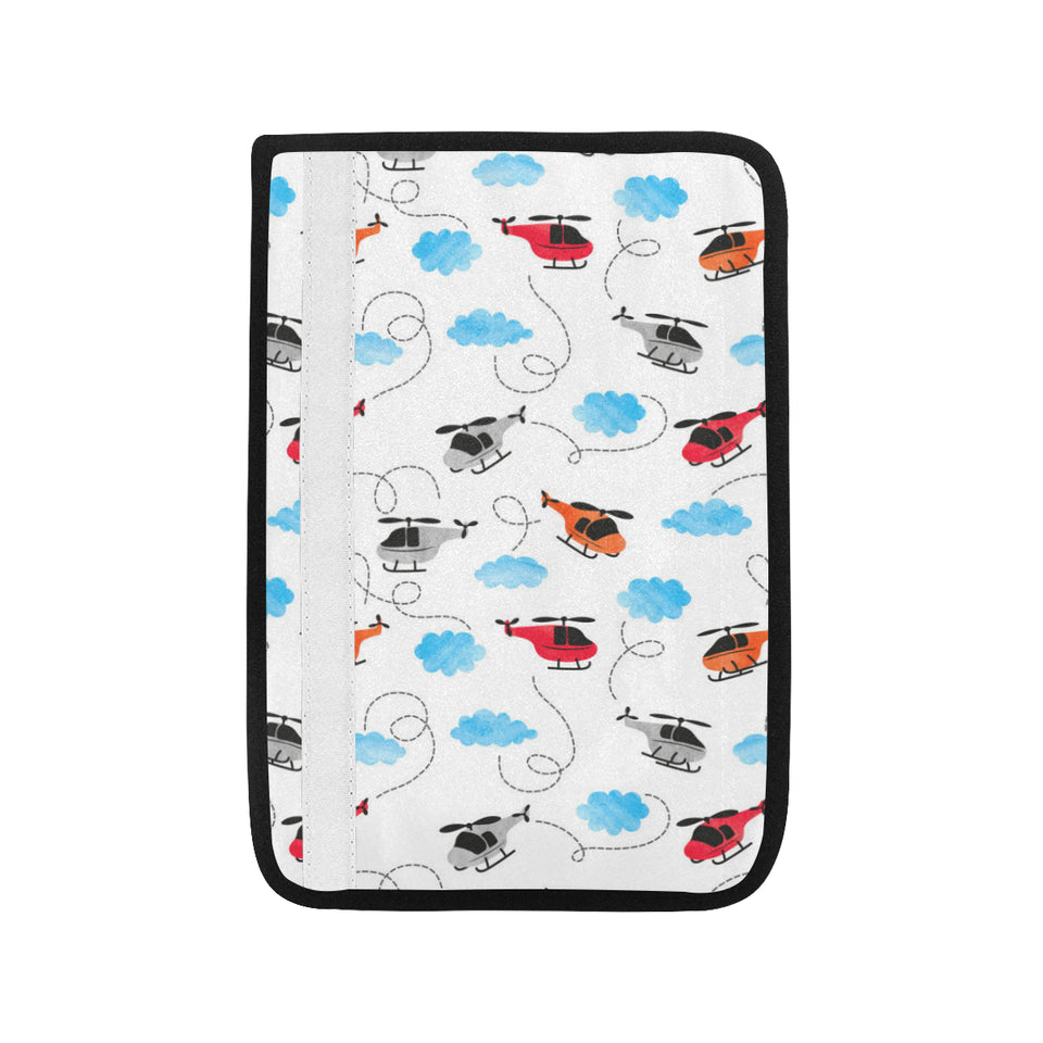 Watercolor helicopter cloud pattern Car Seat Belt Cover