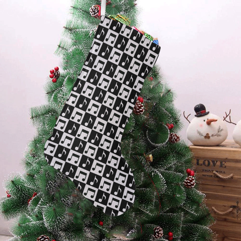 Music Notes Pattern Print Design 01 Christmas Stocking