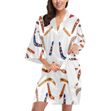 Boomerang Australian aboriginal ornament pattern Women's Short Kimono Robe