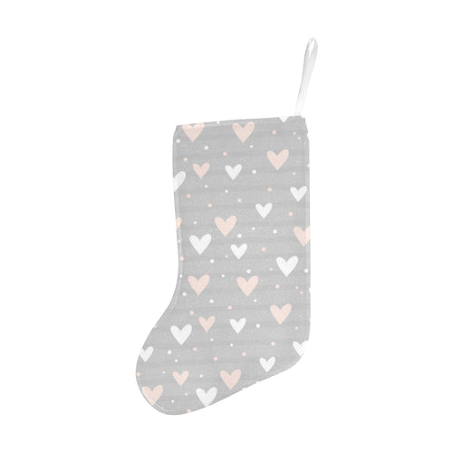Heart pattern gray background Christmas Stocking