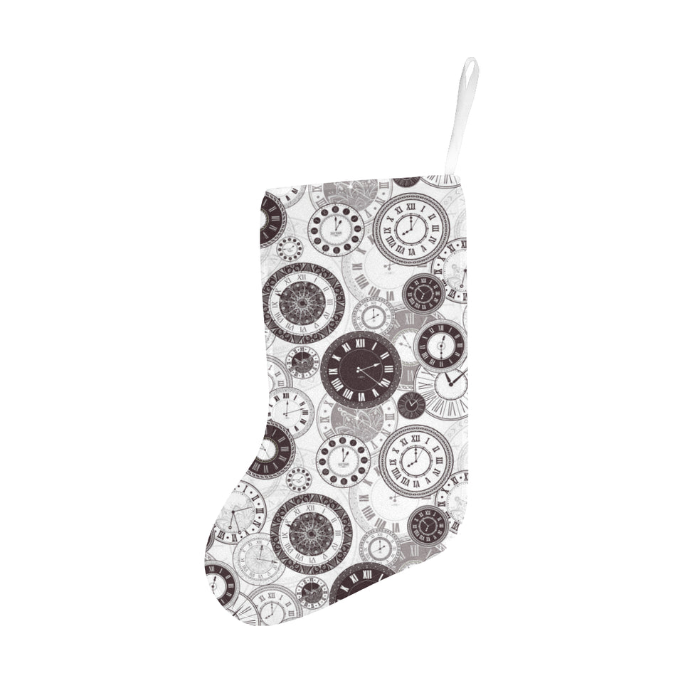 Classic vintage clock pattern Christmas Stocking