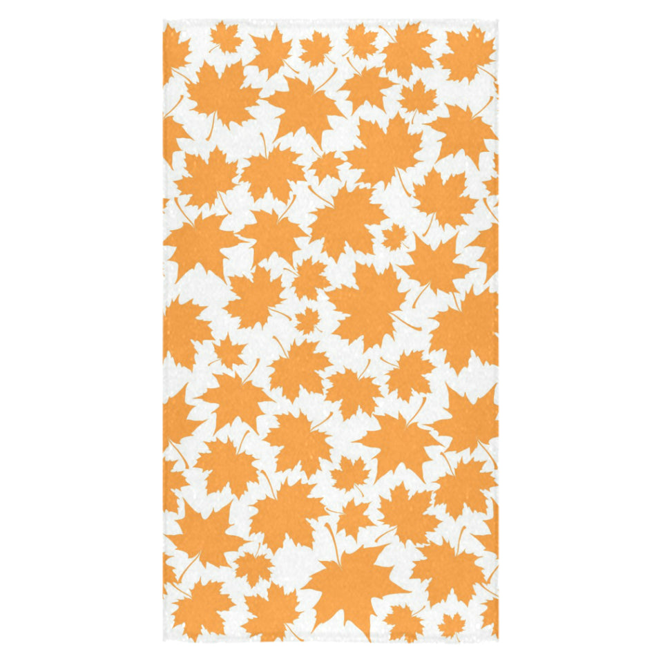 Orange Maple Leaf pattern Bath Towel