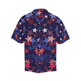 Red blue star pattern Men's All Over Print Hawaiian Shirt
