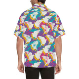 Colorful crow illustration pattern Men's All Over Print Hawaiian Shirt