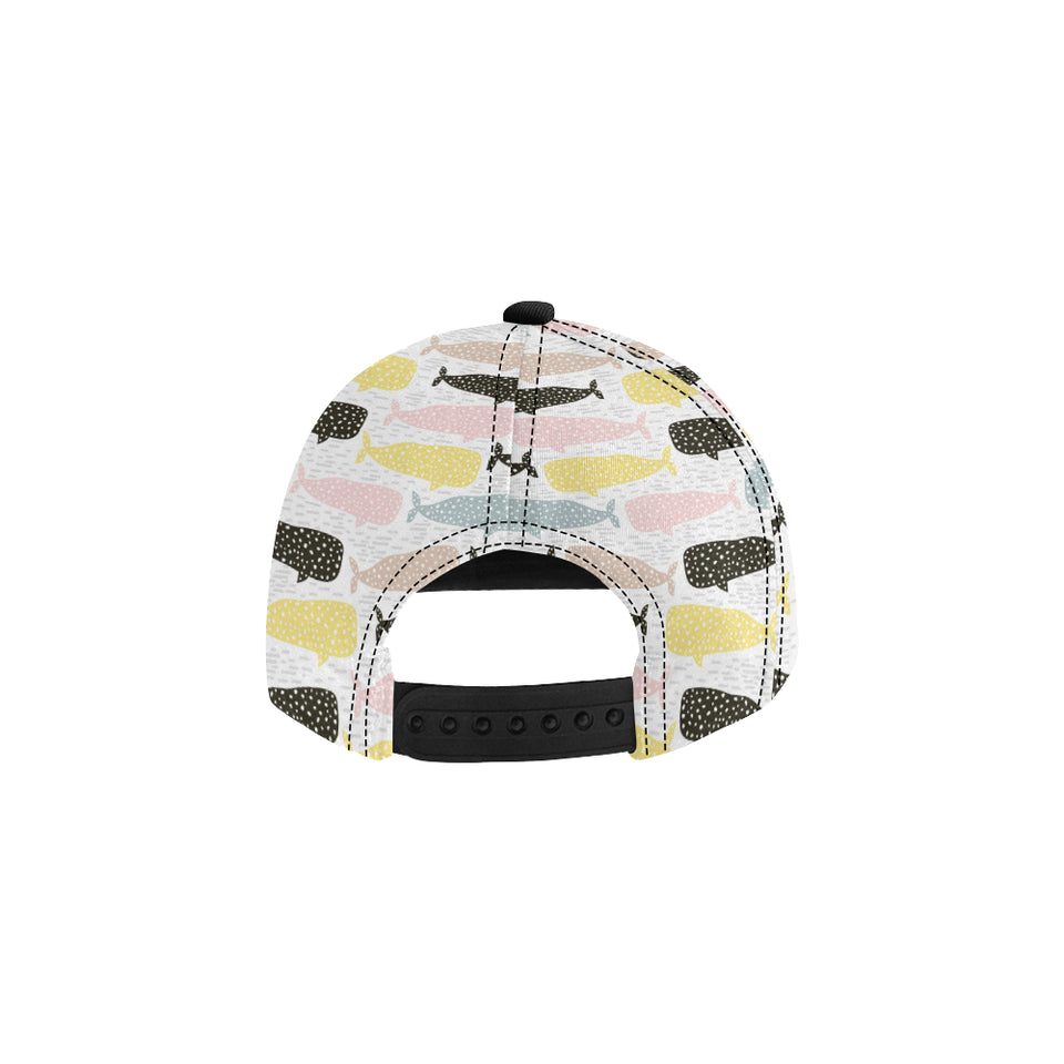 Whale dot pattern All Over Print Snapback Cap