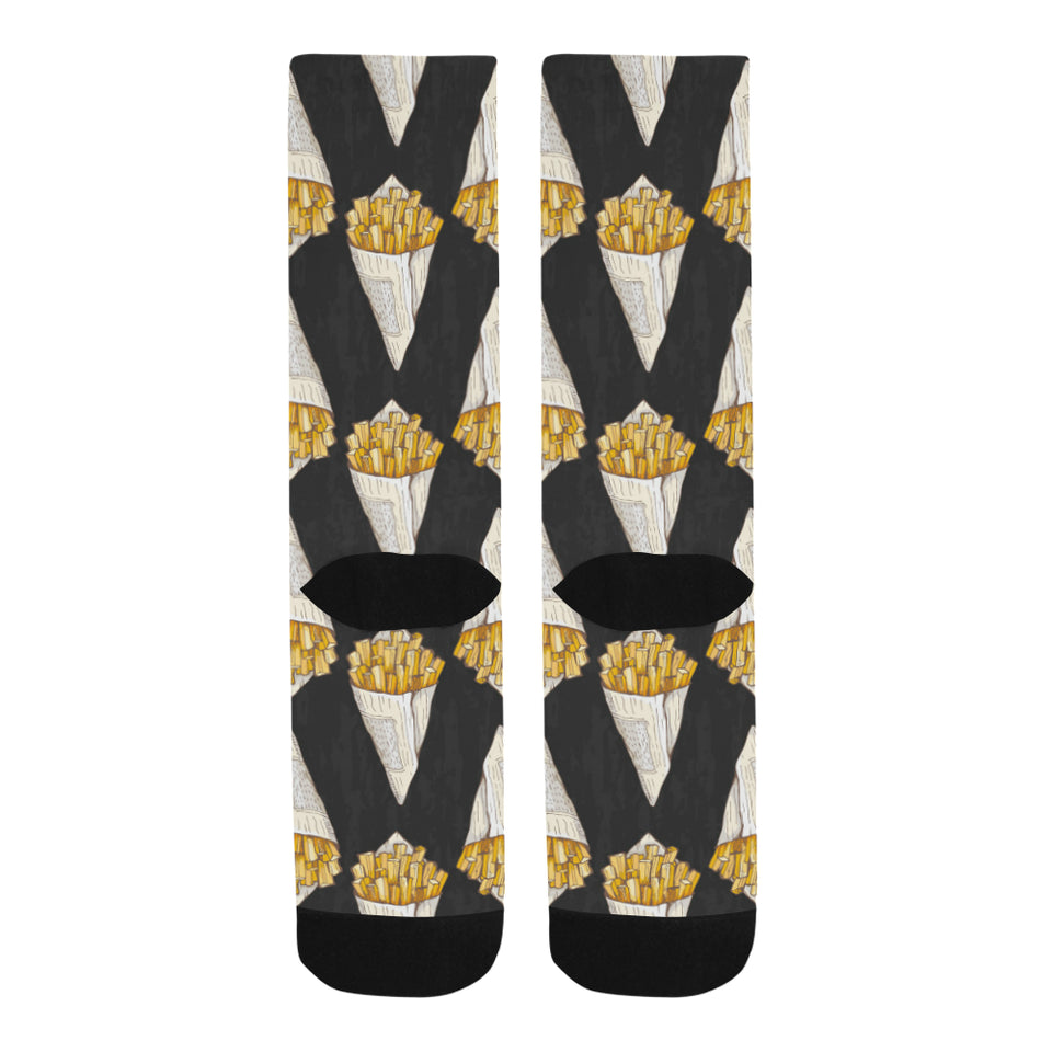 French fries dark background Crew Socks