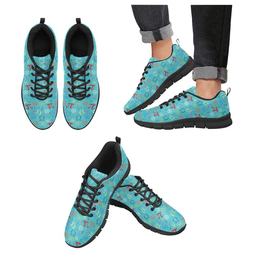 Math Pattern Print Design 02 Men's Breathable Sneakers ( Model 055)