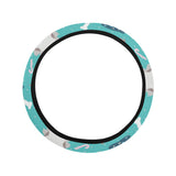 Christmas cute siberian husky puppie pattern Car Steering Wheel Cover