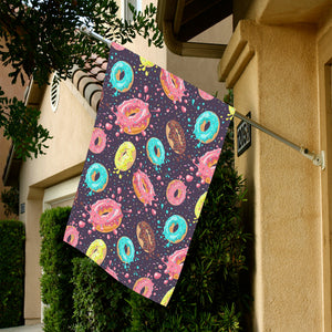 Colorful donut glaze pattern House Flag Garden Flag