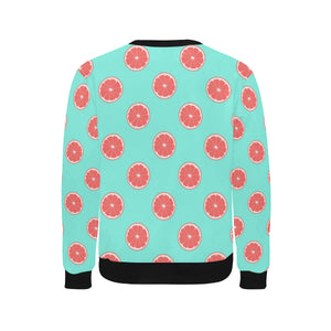 Grapefruit green background Men's Crew Neck Sweatshirt