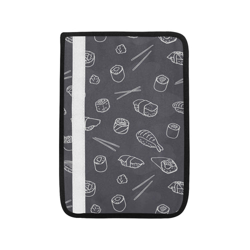 sushi pattern black background Car Seat Belt Cover
