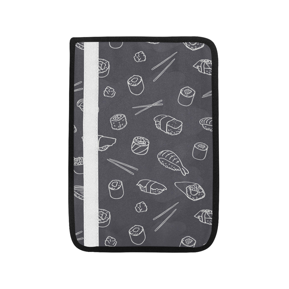sushi pattern black background Car Seat Belt Cover