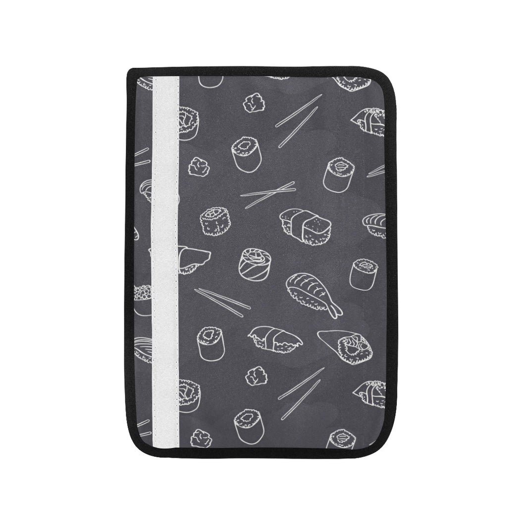 sushi pattern black background Car Seat Belt Cover