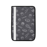 sushi pattern black background Car Seat Belt Cover