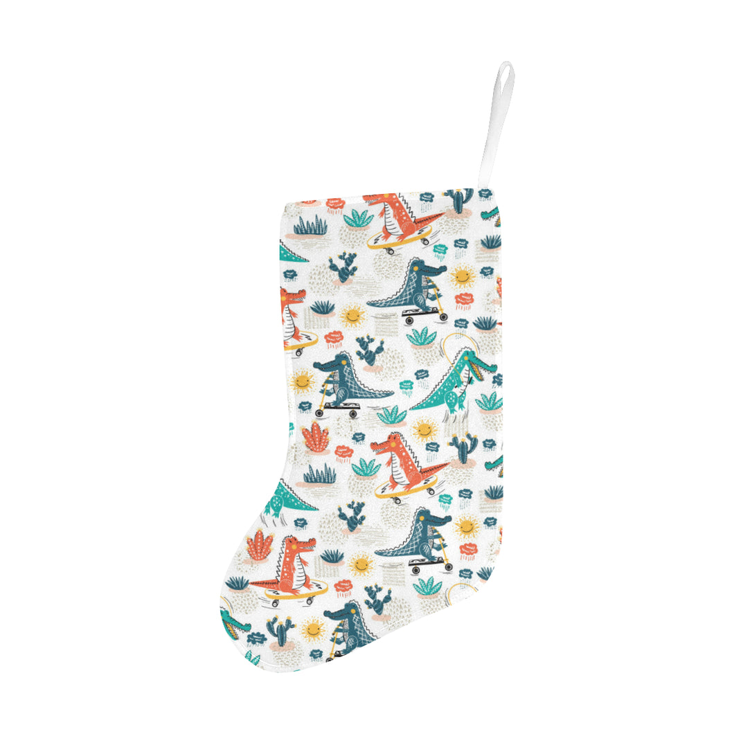 Cute Crocodile Pattern Christmas Stocking
