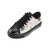 Cute Chihuahua puppie pattern Men's Low Top Canvas Shoes Black