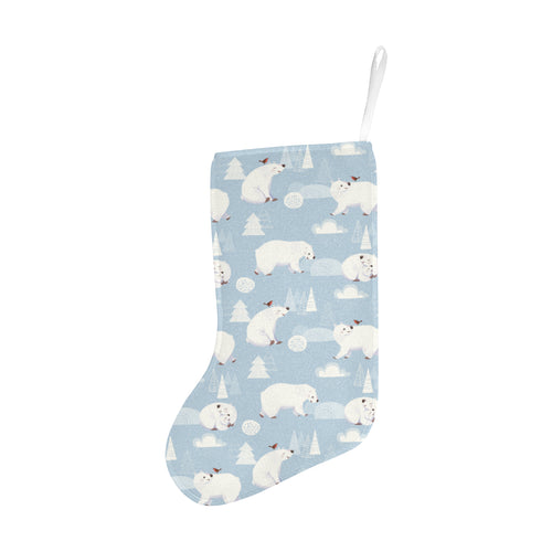 Cute polar bears Christmas decoration pattern Christmas Stocking